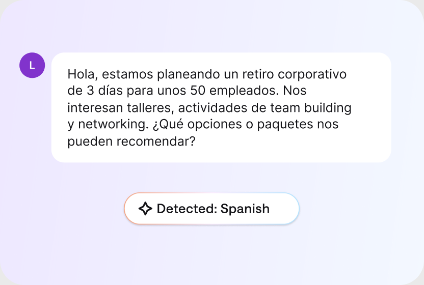 AI language detection recognizing a Spanish customer message
