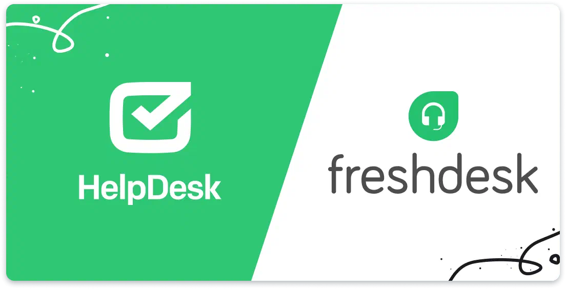 HelpDesk.com and Freshdesk logos mobile version.