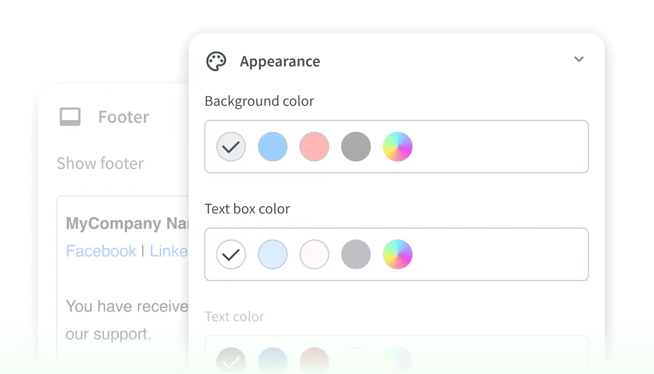 Personalized email templates view in HelpDesk app