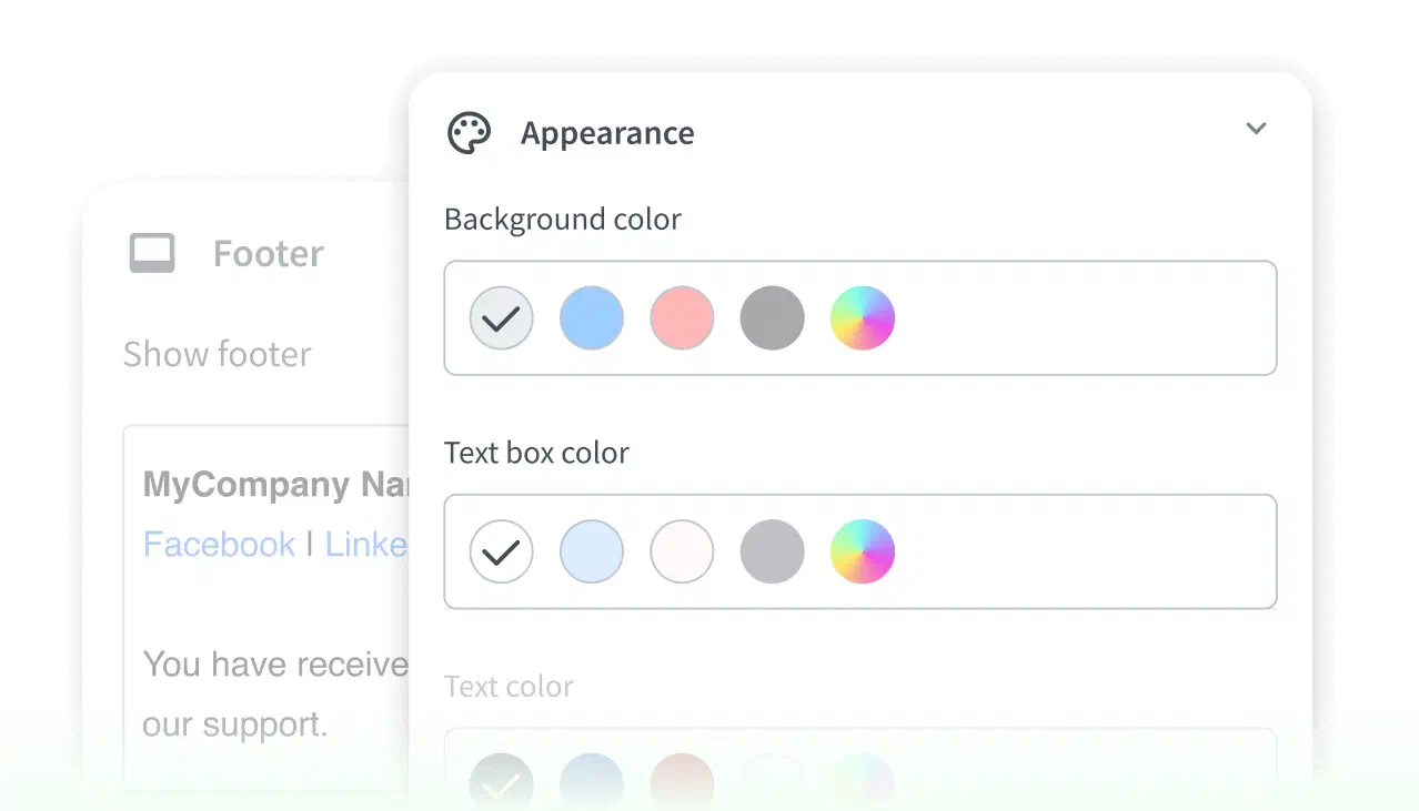 Personalized email templates view in HelpDesk.com app