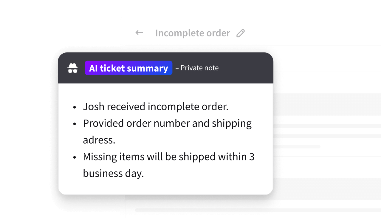Ticket summary powered by AI as an advantage of help desk software