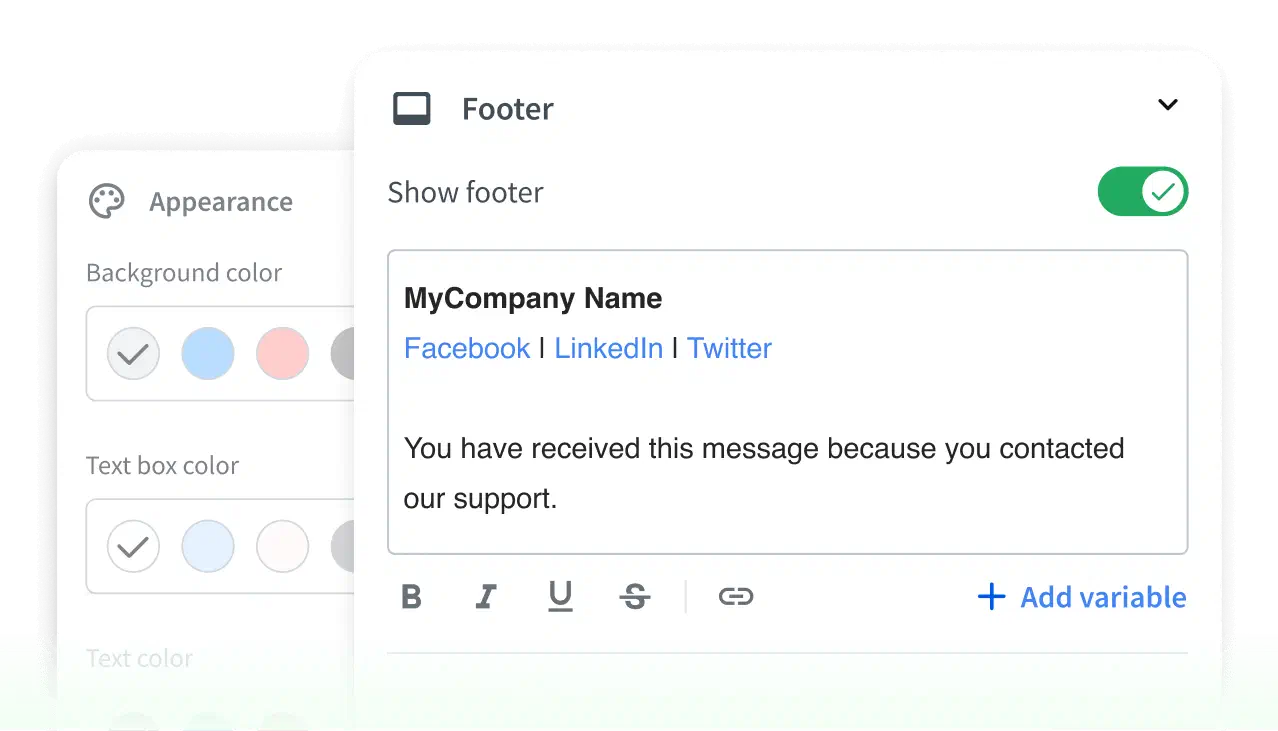 Email template customization options to boost ticket management