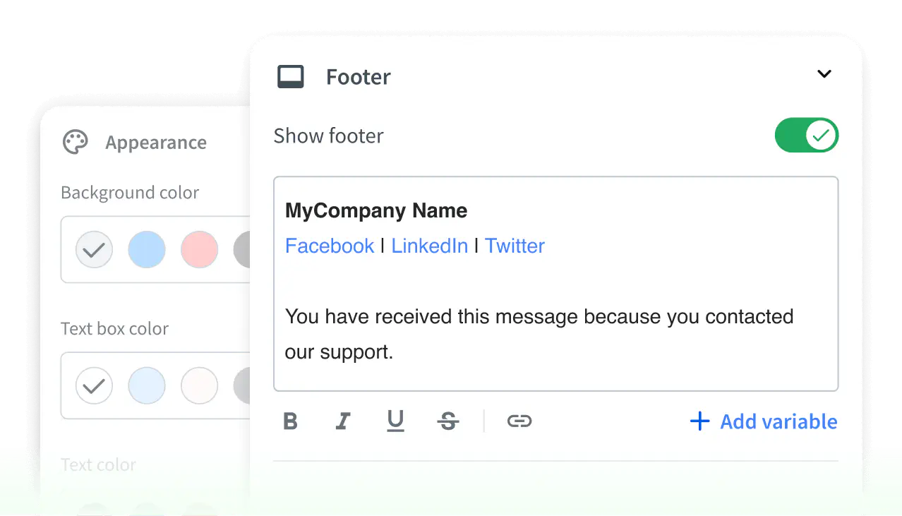 Email template customization options to boost ticket management