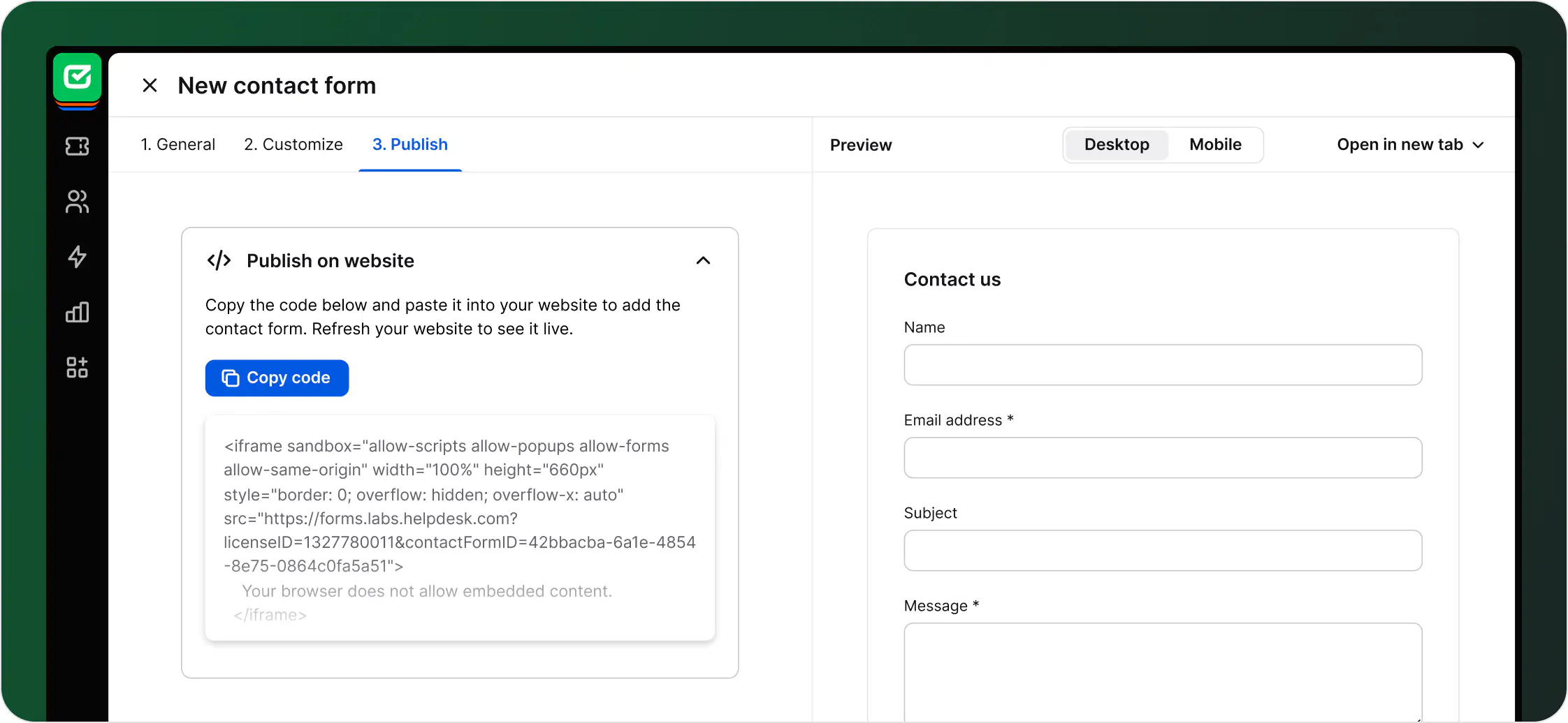 HelpDesk.com contact form