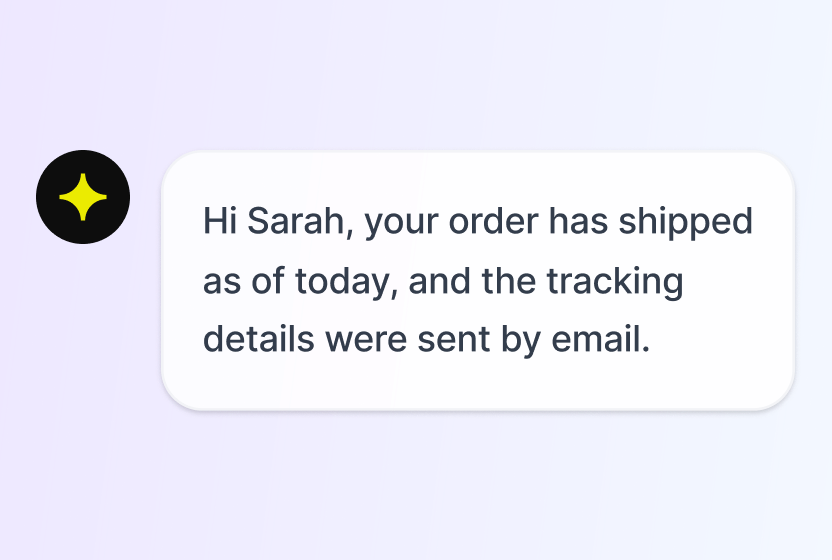 AI Agent resolving a routine question in chat in HelpDesk.com