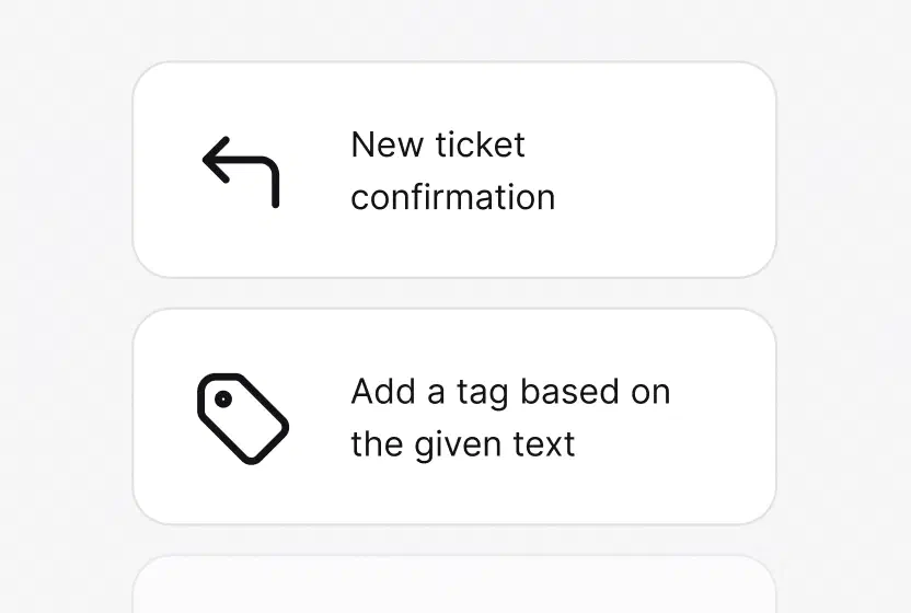 Automation sending a new-ticket confirmation and auto-tagging a ticket in HelpDesk.com