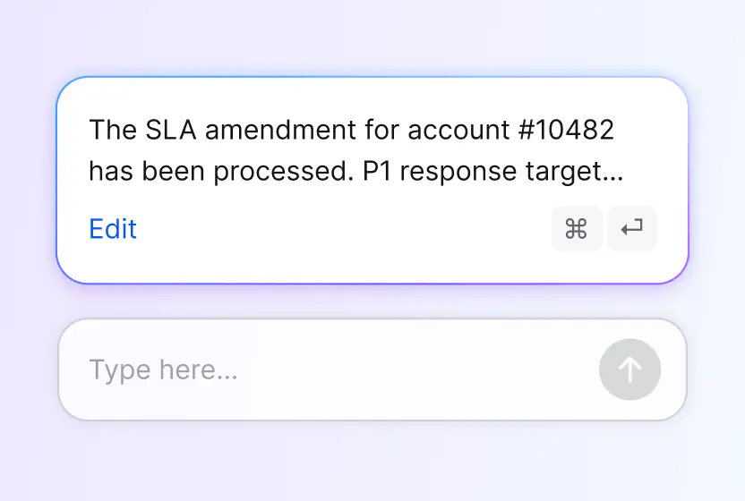 AI reply suggestion drafted for an email ticket in HelpDesk.com