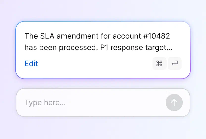 AI reply suggestion drafted for an email ticket in HelpDesk.com