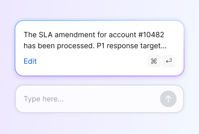 AI reply suggestion drafted for a support ticket in HelpDesk.com