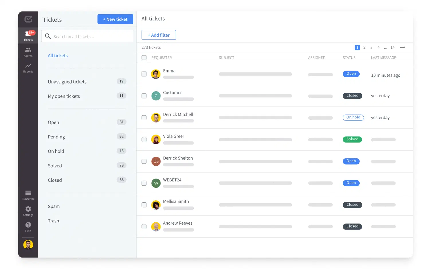 The AI text enhancements in the message area in HelpDesk.com.