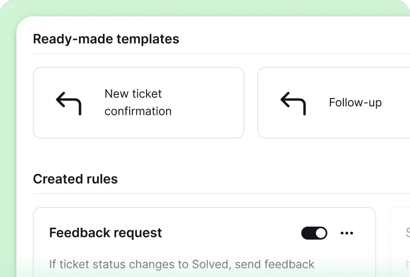 Automation templates in HelpDesk