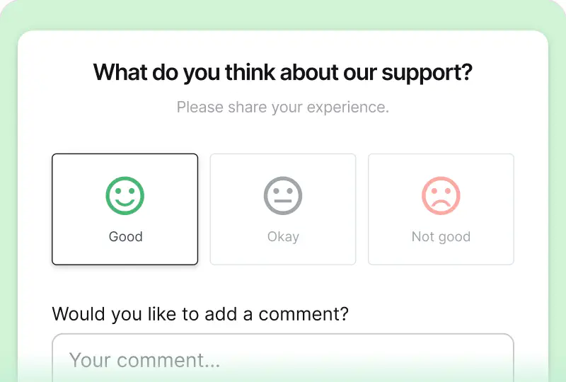 Feedback request in HelpDesk