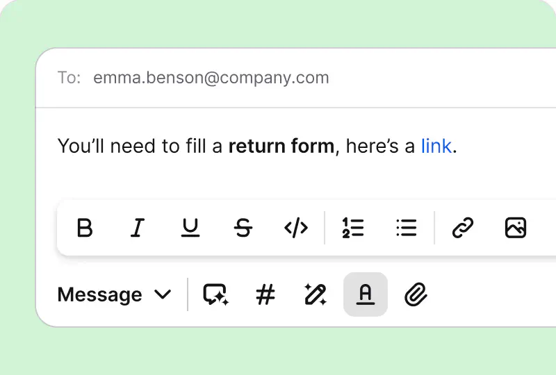 Rich text message area in HelpDesk tickets