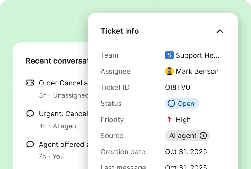 Ticket details in HelpDesk.com app