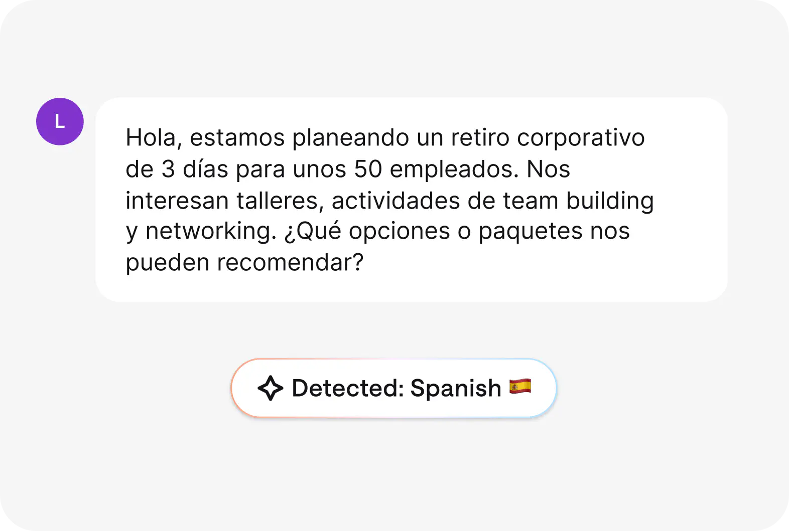 AI language detection recognizing a customer's language in HelpDesk
