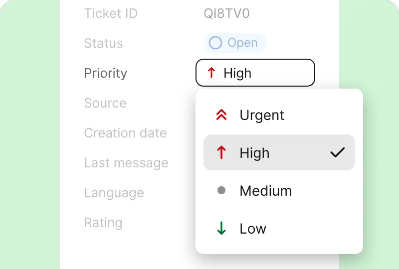 Ticket statuses and priorities in the HelpDesk ticket management system