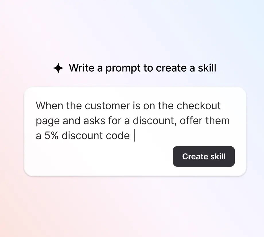 Prompt creating a custom AI agent skill for checkout discounts