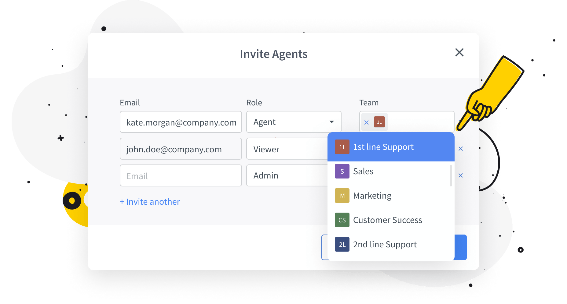 Inviting agents in HelpDesk app