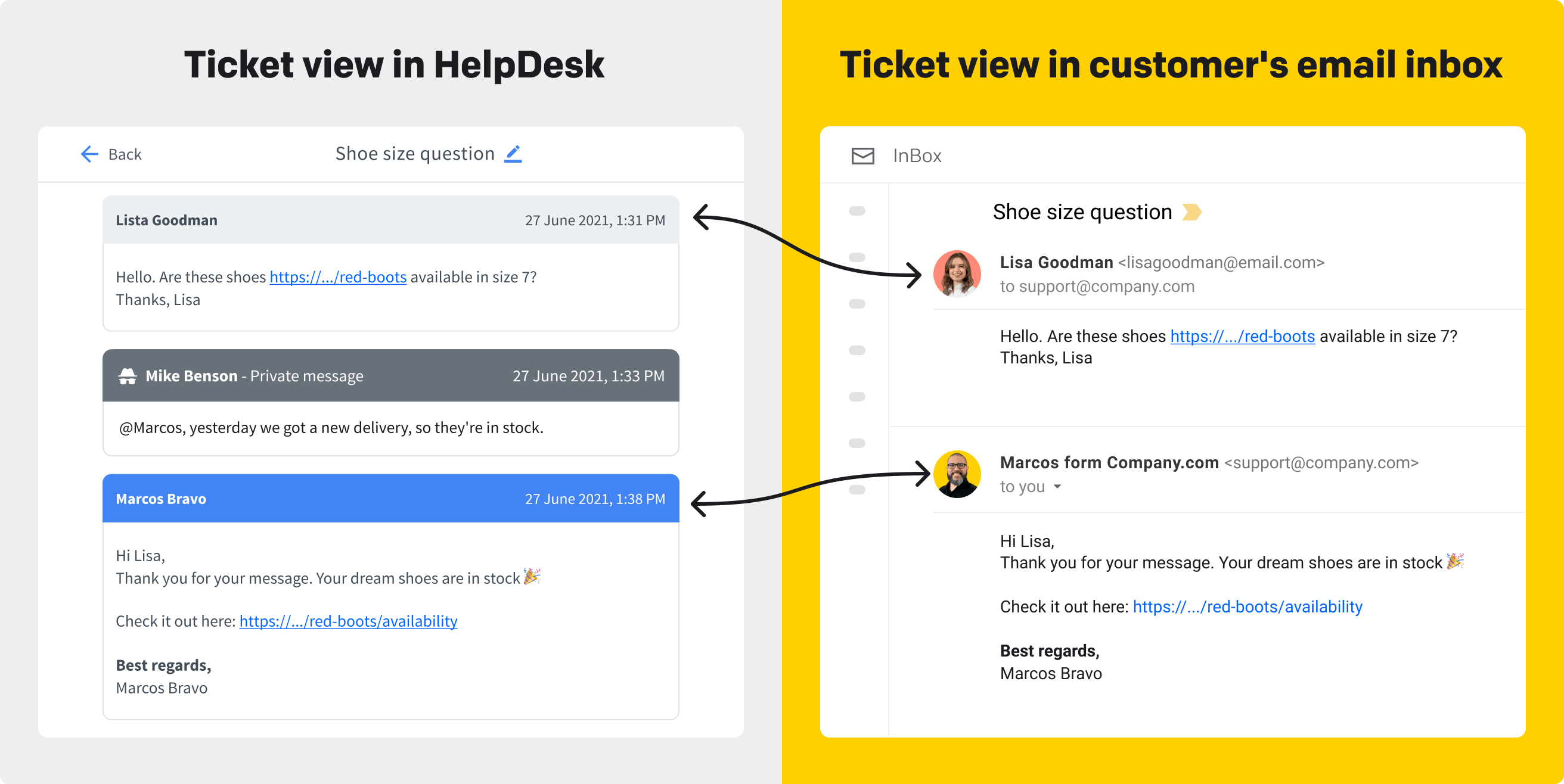 Ticket view in HelpDesk