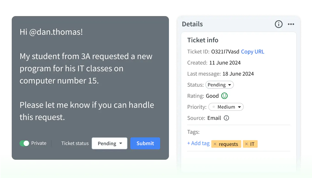 Custom fields for student data in HelpDesk