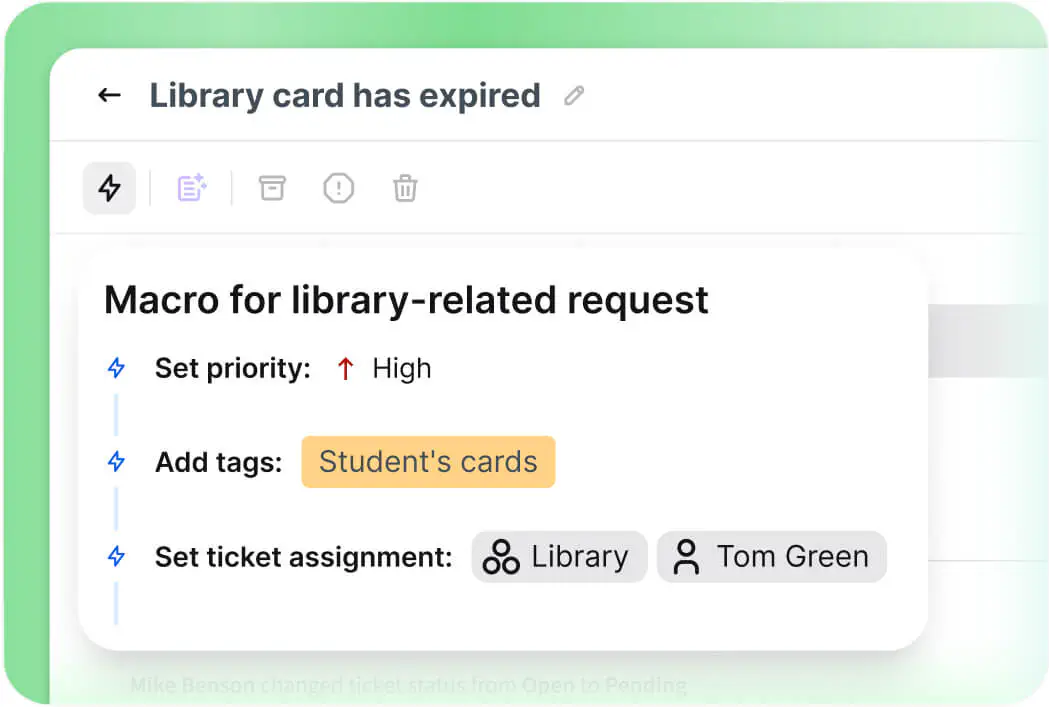 Automations and macros in HelpDesk