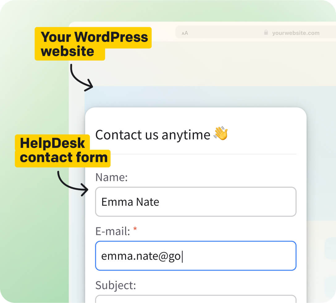 HelpDesk integration with WordPress