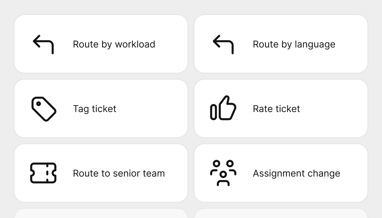 HelpDesk.com ticket rules for routing, tagging, rating, and assignment changes