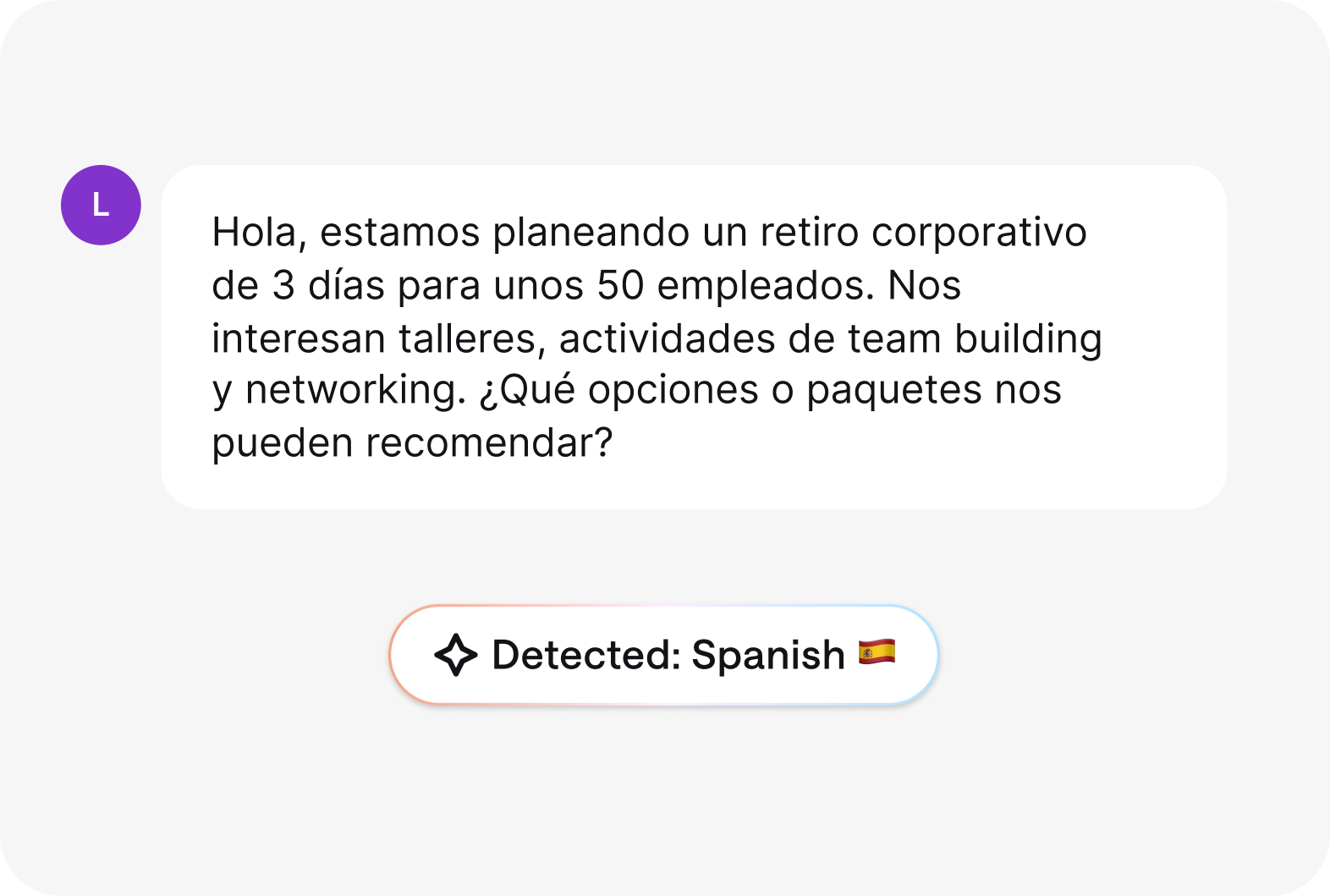 AI language detection identifying a requester's language for routing