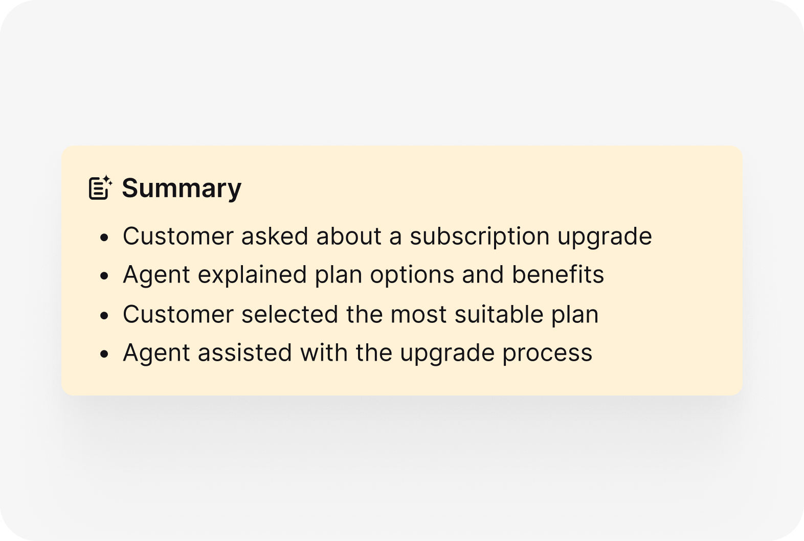 AI ticket summary showing the main issue and suggested next steps
