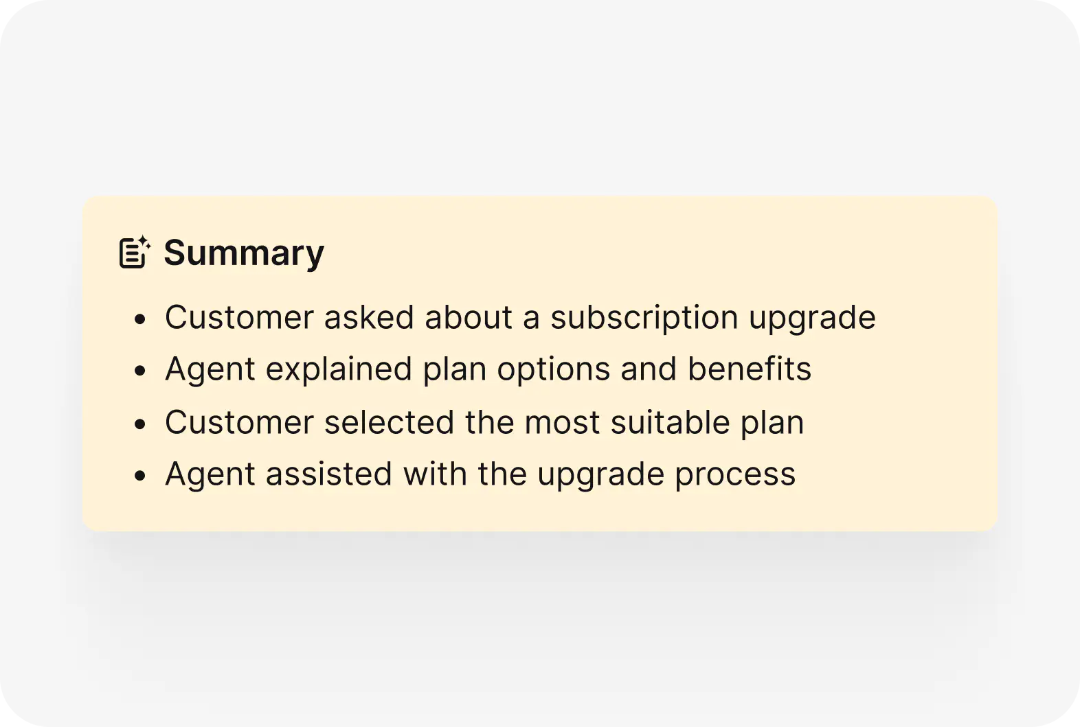 AI ticket summary showing the main issue and suggested next steps