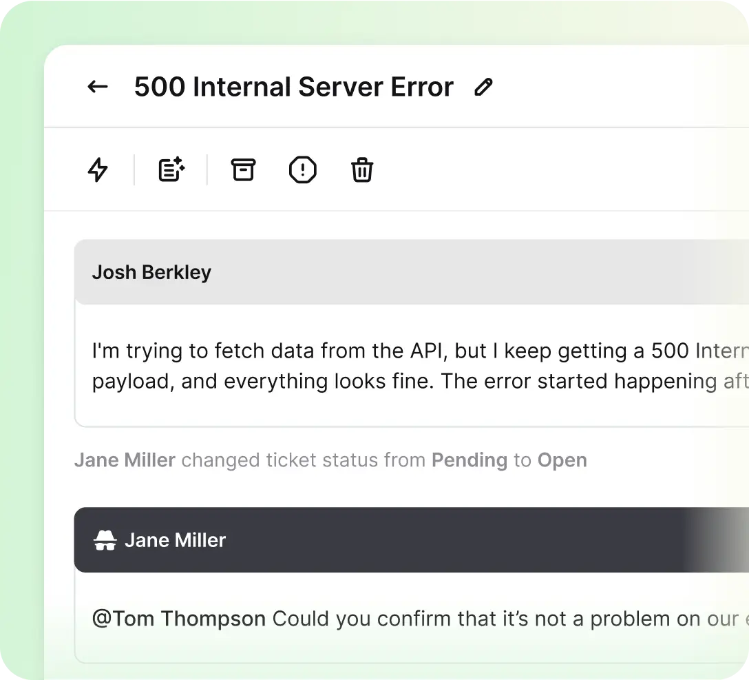 Browsing tickets in HelpDesk
