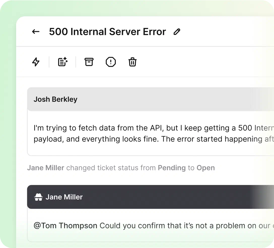 Browsing tickets in HelpDesk.com
