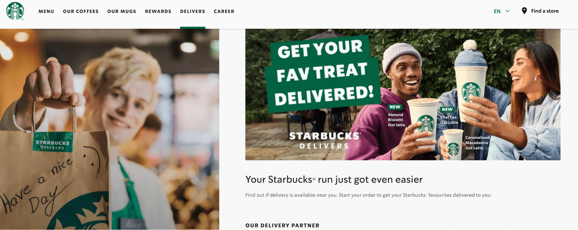 Starbucks’ delivery options