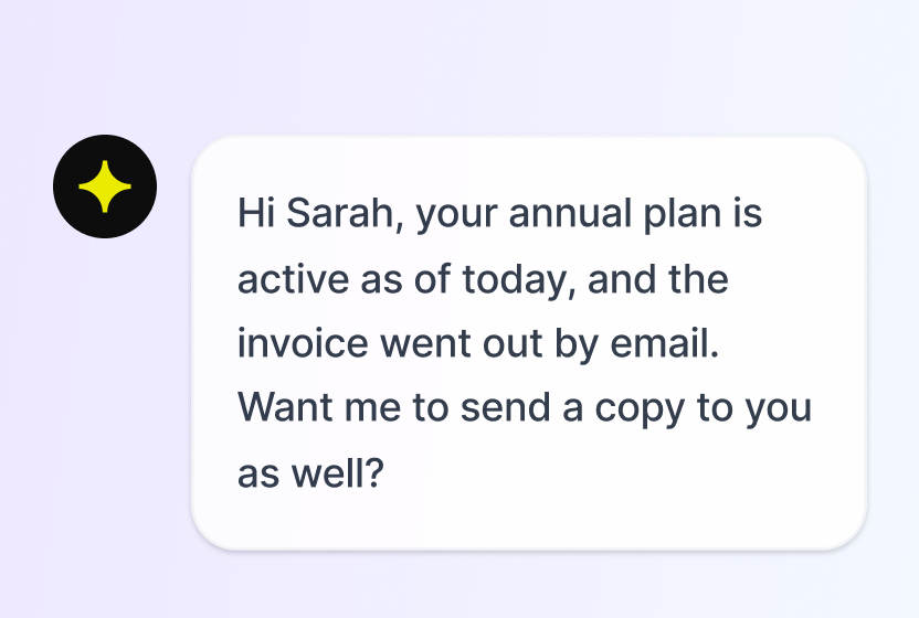 AI Agent resolving a routine question in chat in HelpDesk.com
