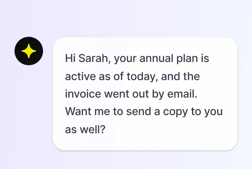 AI Agent resolving a routine question in chat in HelpDesk
