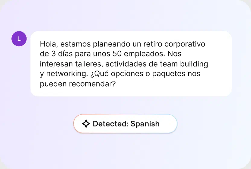 AI language detection recognizing a Spanish customer message