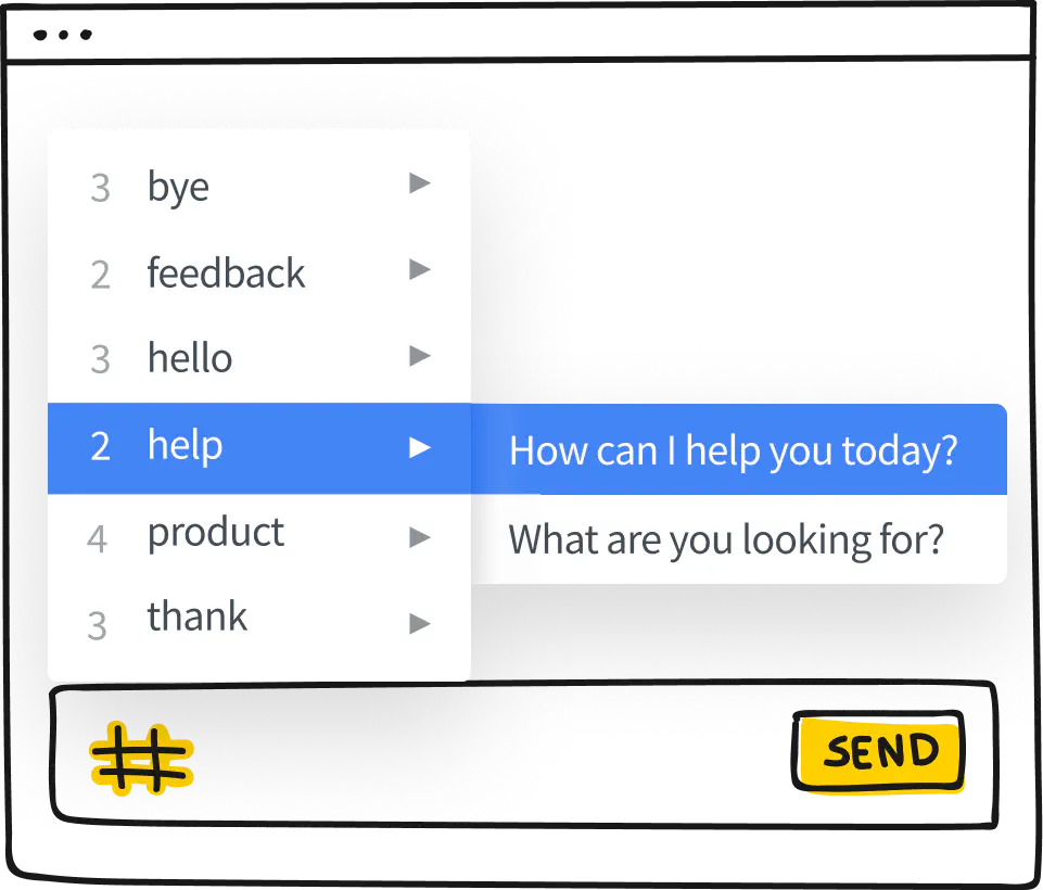 Screenshot of canned responses