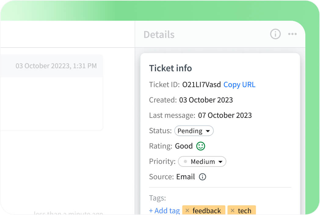 Ticket info in the HelpDesk Ticket Management System