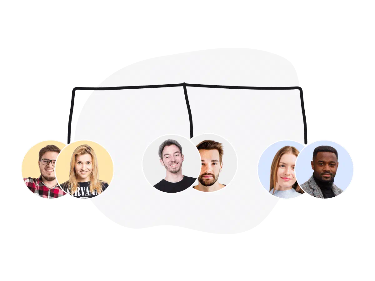 Six agents divided into 3 teams.