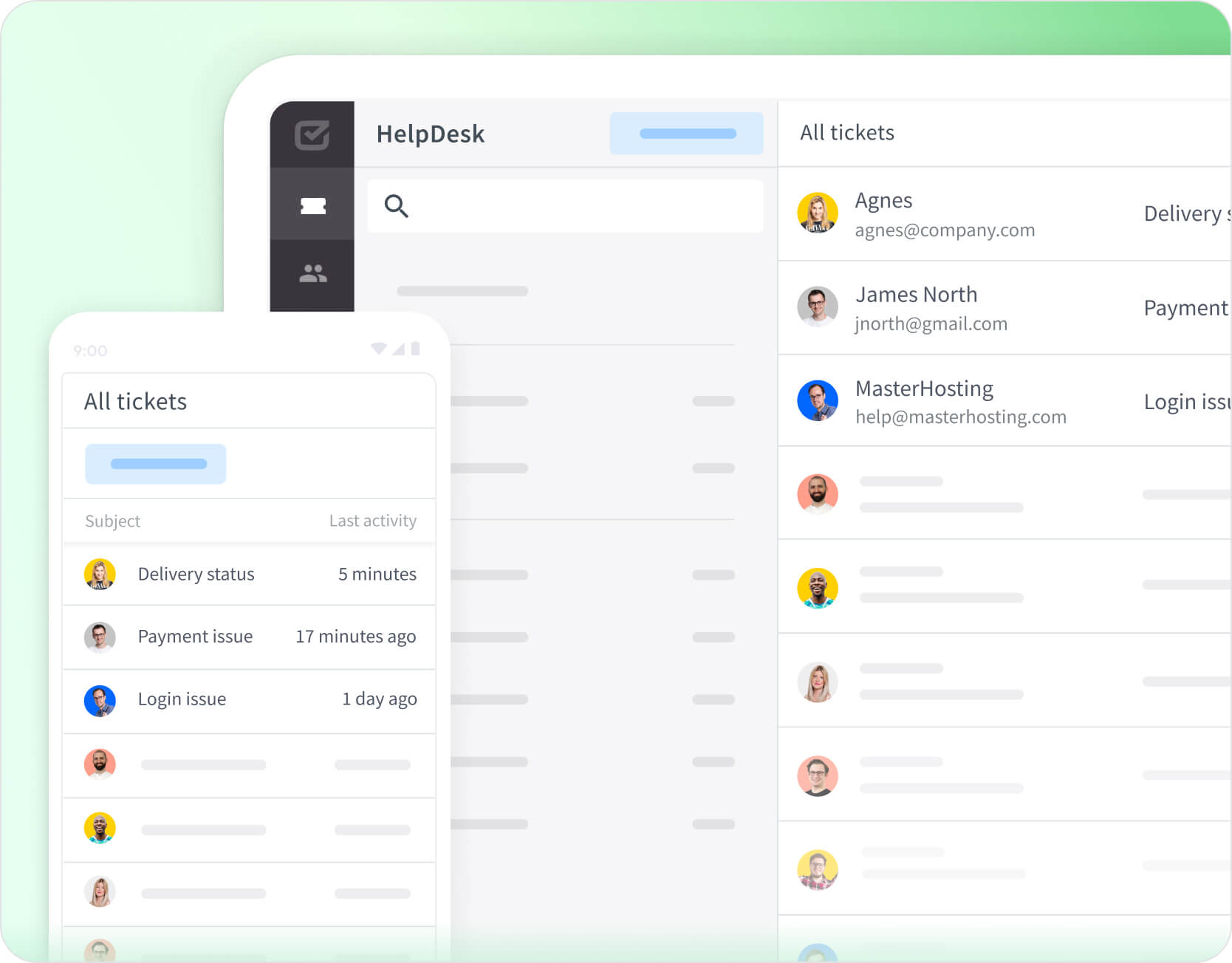 HelpDesk ticket view