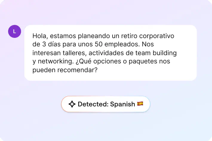 AI language detection recognizing a Spanish ticket in HelpDesk